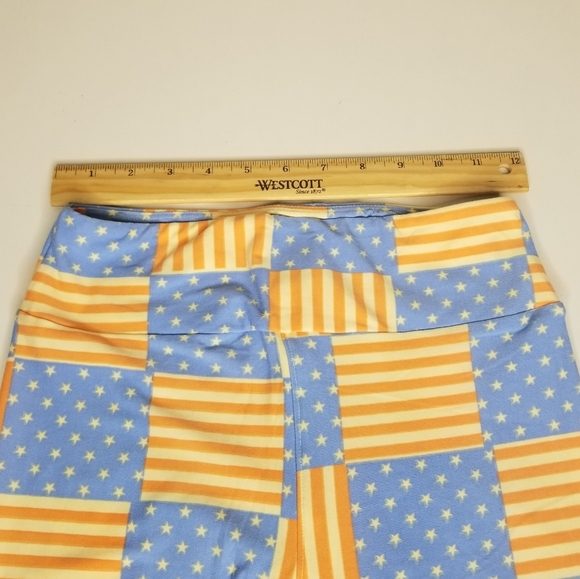 LuLaRoe One Size 2-10 Leggings Patriotic‎ Stars & Stripes USA Flag July 4th New - Picture 6 of 8